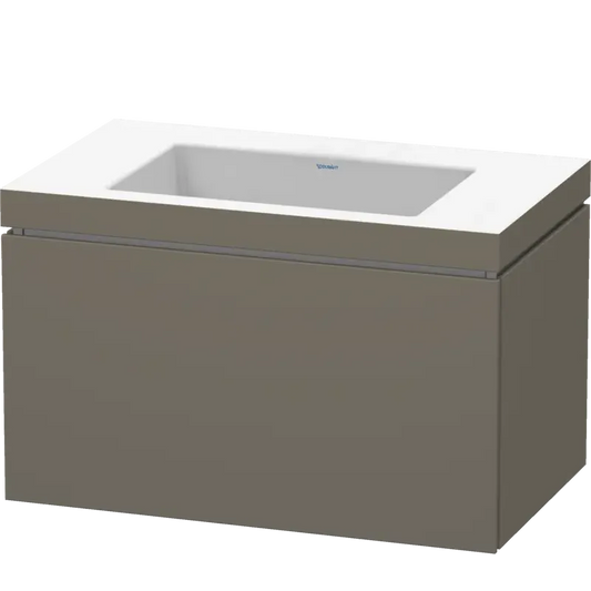 Duravit L-Cube 31" x 20" x 19" Flannel Gray One Drawer C-Bonded Wall-Mount Vanity Kit (LC6917N9090)
