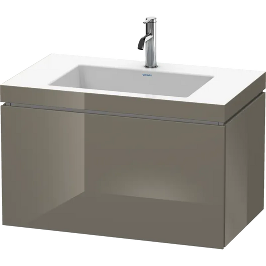 Duravit L-Cube 31" x 20" x 19" Flannel Gray One Drawer C-Bonded Wall-Mount Vanity Kit (LC6917O8989)