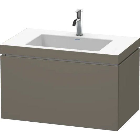 Duravit L-Cube 31" x 20" x 19" Flannel Gray One Drawer C-Bonded Wall-Mount Vanity Kit (LC6917O9090)