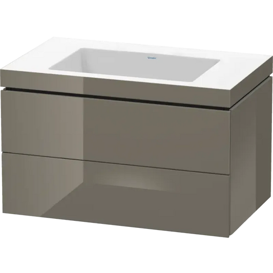 Duravit L-Cube 31" x 20" x 19" Flannel Gray Two Drawer C-Bonded Wall-Mount Vanity Kit (LC6927N8989)