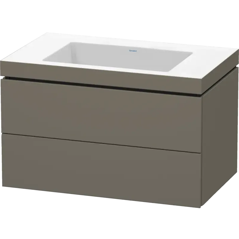 Duravit L-Cube 31" x 20" x 19" Flannel Gray Two Drawer C-Bonded Wall-Mount Vanity Kit (LC6927N9090)