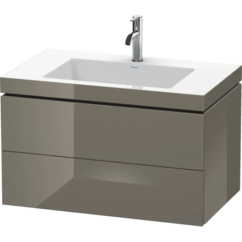 Duravit L-Cube 31" x 20" x 19" Flannel Gray Two Drawer C-Bonded Wall-Mount Vanity Kit (LC6927O8989)