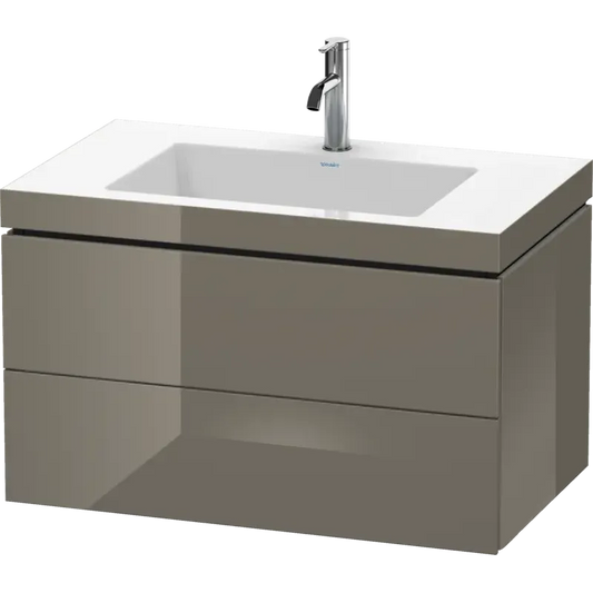 Duravit L-Cube 31" x 20" x 19" Flannel Gray Two Drawer C-Bonded Wall-Mount Vanity Kit (LC6927O8989)