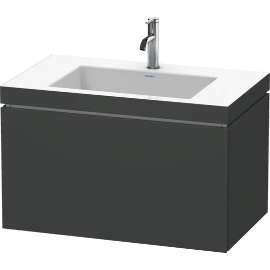 Duravit L-Cube 31" x 20" x 19" Graphite One Drawer C-Bonded Wall-Mount Vanity Kit (LC6917O4949)