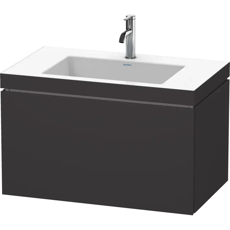 Duravit L-Cube 31" x 20" x 19" Graphite One Drawer C-Bonded Wall-Mount Vanity Kit (LC6917O8080)