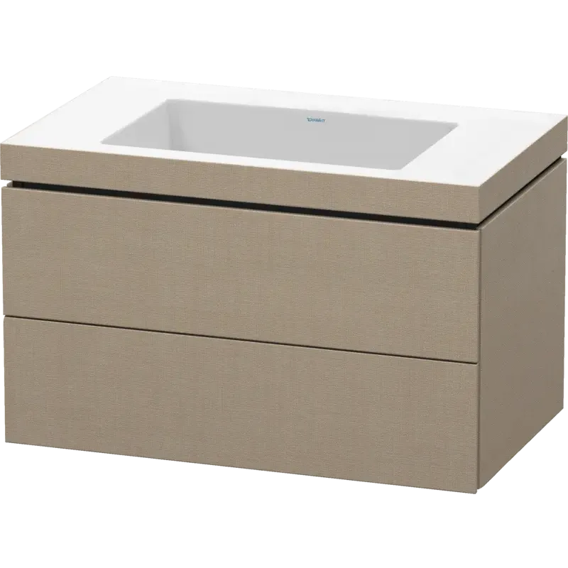 Duravit L-Cube 31" x 20" x 19" Linen Two Drawer C-Bonded Wall-Mount Vanity Kit (LC6927N7575)