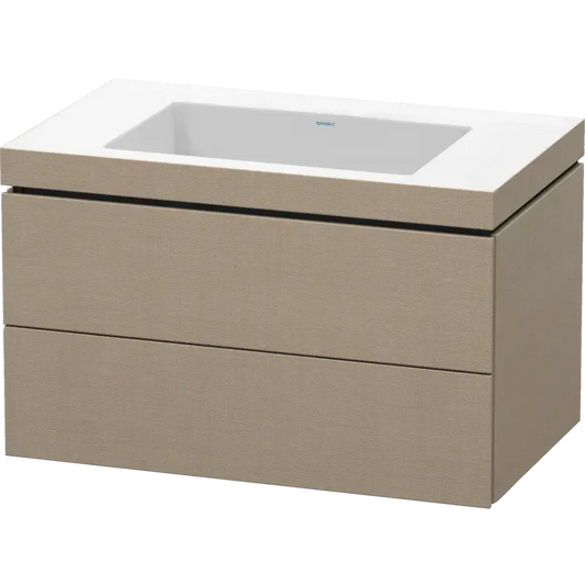 Duravit L-Cube 31" x 20" x 19" Linen Two Drawer C-Bonded Wall-Mount Vanity Kit (LC6927N7575)