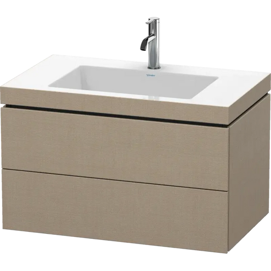 Duravit L-Cube 31" x 20" x 19" Linen Two Drawer C-Bonded Wall-Mount Vanity Kit (LC6927O7575)