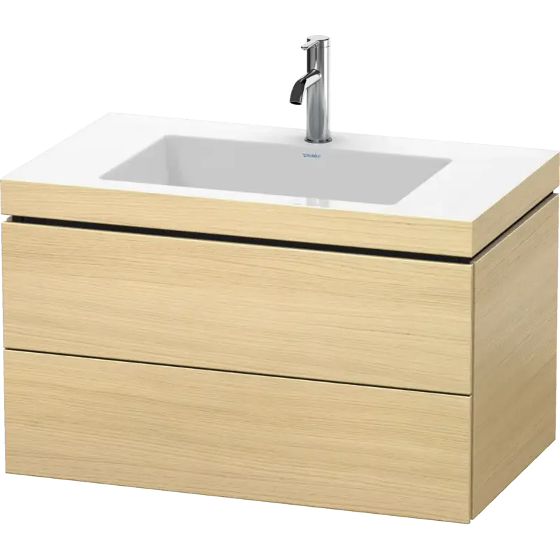 Duravit L-Cube 31" x 20" x 19" Mediterranean Oak Two Drawer C-Bonded Wall-Mount Vanity Kit (LC6927O7171)