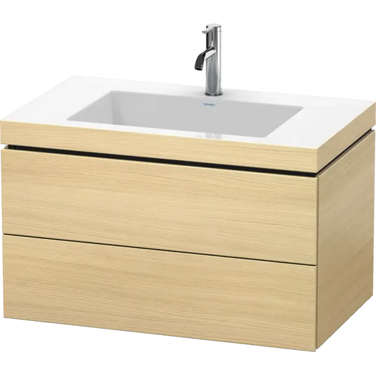 Duravit L-Cube 31" x 20" x 19" Mediterranean Oak Two Drawer C-Bonded Wall-Mount Vanity Kit (LC6927O7171)