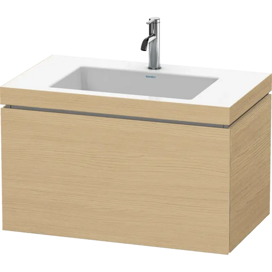 Duravit L-Cube 31" x 20" x 19" Natural Oak One Drawer C-Bonded Wall-Mount Vanity Kit (LC6917O3030)