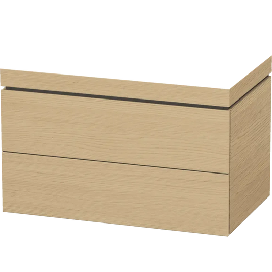 Duravit L-Cube 31" x 20" x 19" Natural Oak Two Drawer C-Bonded Wall-Mount Vanity Kit (LC6927N3030)
