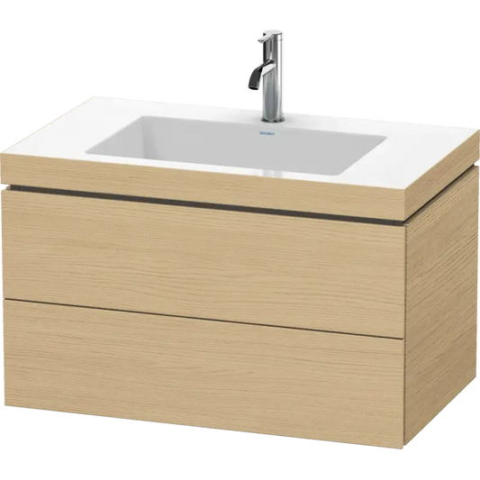 Duravit L-Cube 31" x 20" x 19" Natural Oak Two Drawer C-Bonded Wall-Mount Vanity Kit (LC6927O3030)