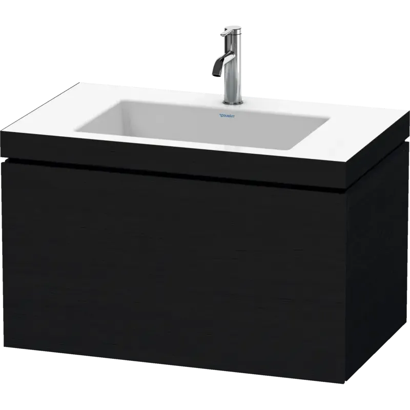 Duravit L-Cube 31" x 20" x 19" Oak Black One Drawer C-Bonded Wall-Mount Vanity Kit (LC6917O1616)