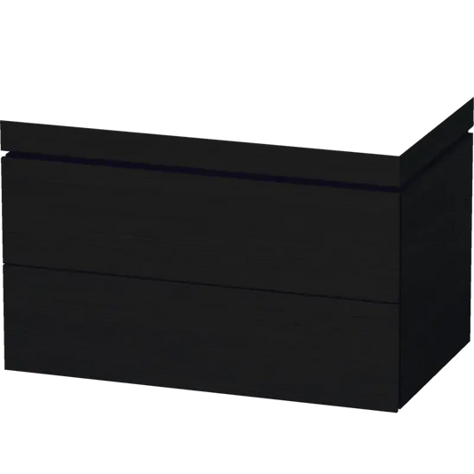 Duravit L-Cube 31" x 20" x 19" Oak Black Two Drawer C-Bonded Wall-Mount Vanity Kit (LC6927N1616)