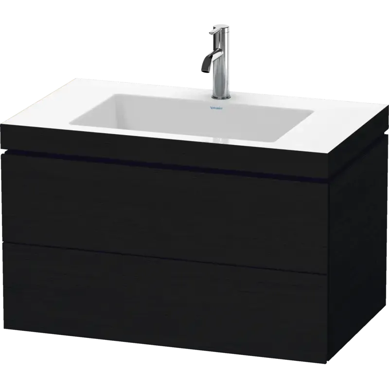 Duravit L-Cube 31" x 20" x 19" Oak Black Two Drawer C-Bonded Wall-Mount Vanity Kit (LC6927O1616)