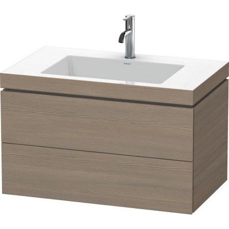 Duravit L-Cube 31" x 20" x 19" Oak Terra Two Drawer C-Bonded Wall-Mount Vanity Kit (LC6927O3535)