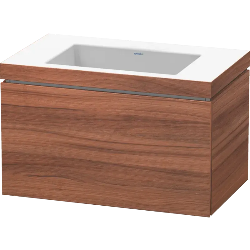 Duravit L-Cube 31" x 20" x 19" Walnut One Drawer C-Bonded Wall-Mount Vanity Kit (LC6917N7979)