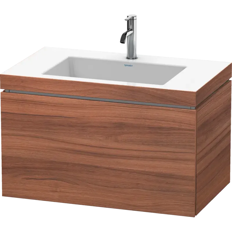 Duravit L-Cube 31" x 20" x 19" Walnut One Drawer C-Bonded Wall-Mount Vanity Kit (LC6917O7979)