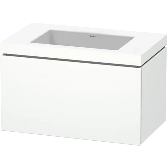 Duravit L-Cube 31" x 20" x 19" White One Drawer C-Bonded Wall-Mount Vanity Kit (LC6917N1818)
