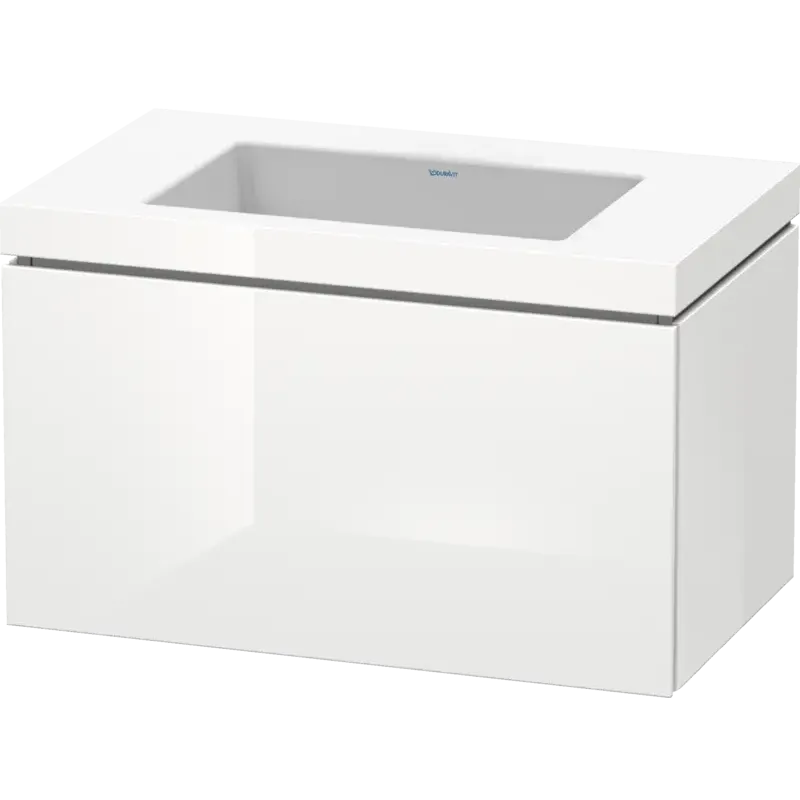 Duravit L-Cube 31" x 20" x 19" White One Drawer C-Bonded Wall-Mount Vanity Kit (LC6917N2222)