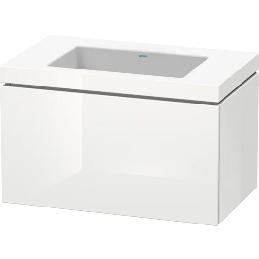 Duravit L-Cube 31" x 20" x 19" White One Drawer C-Bonded Wall-Mount Vanity Kit (LC6917N2222)