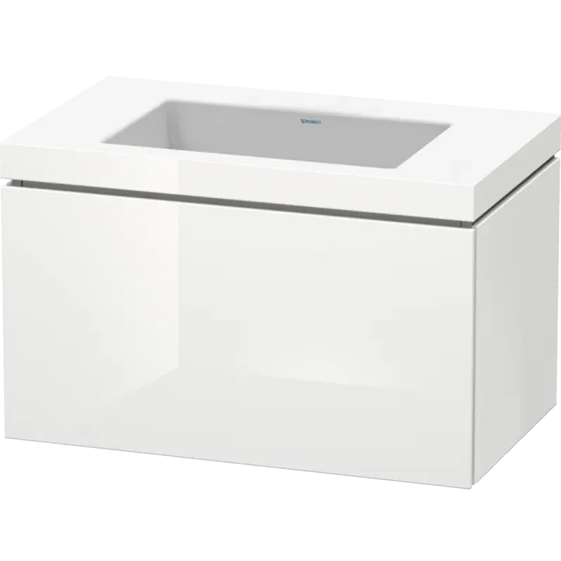 Duravit L-Cube 31" x 20" x 19" White One Drawer C-Bonded Wall-Mount Vanity Kit (LC6917N8585)