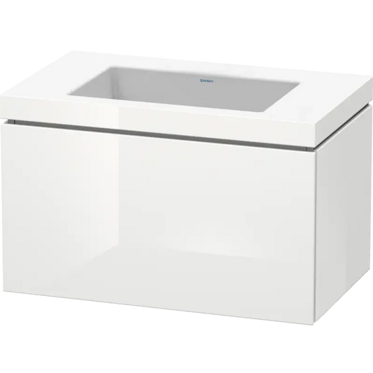 Duravit L-Cube 31" x 20" x 19" White One Drawer C-Bonded Wall-Mount Vanity Kit (LC6917N8585)