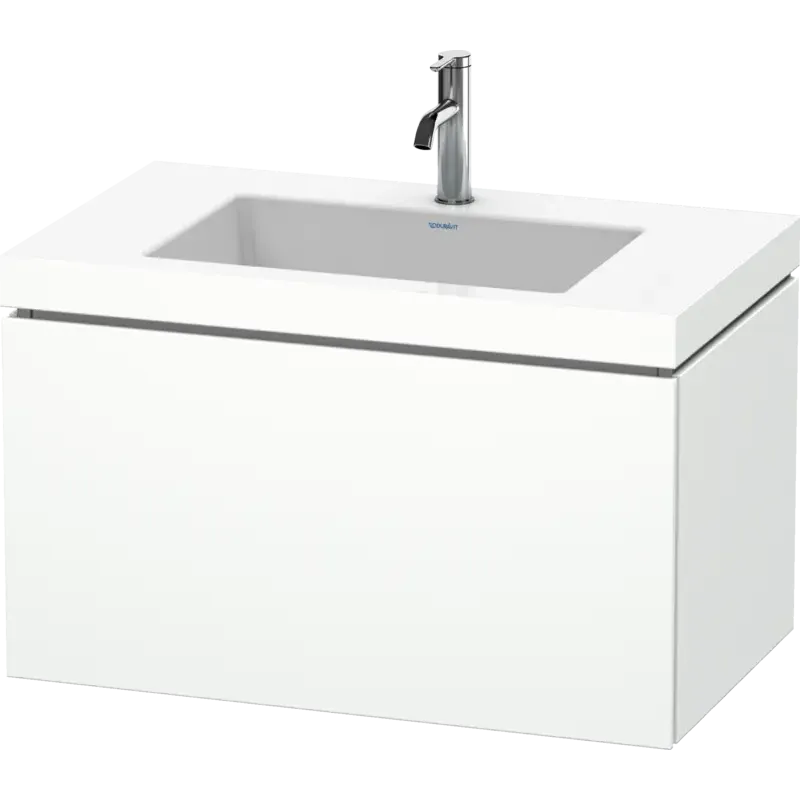 Duravit L-Cube 31" x 20" x 19" White One Drawer C-Bonded Wall-Mount Vanity Kit (LC6917O1818)