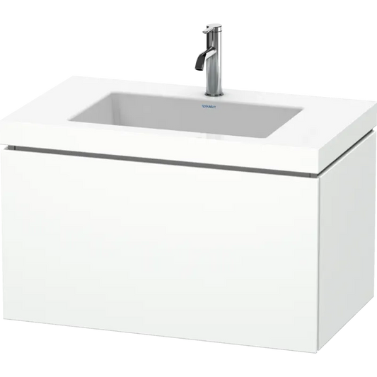 Duravit L-Cube 31" x 20" x 19" White One Drawer C-Bonded Wall-Mount Vanity Kit (LC6917O1818)