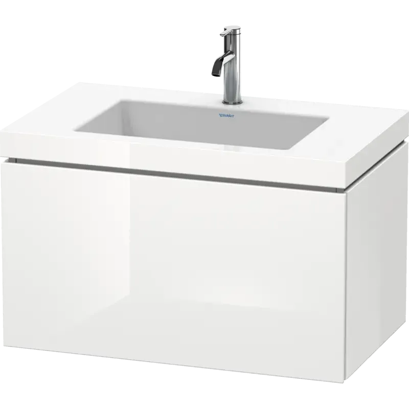 Duravit L-Cube 31" x 20" x 19" White One Drawer C-Bonded Wall-Mount Vanity Kit (LC6917O2222)