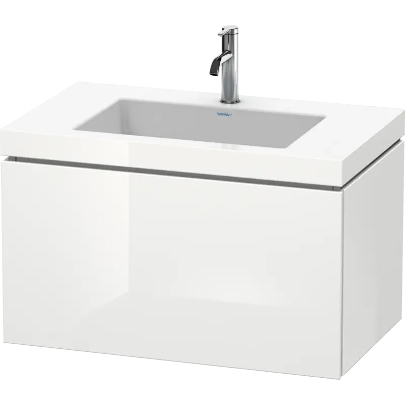 Duravit L-Cube 31" x 20" x 19" White One Drawer C-Bonded Wall-Mount Vanity Kit (LC6917O8585)