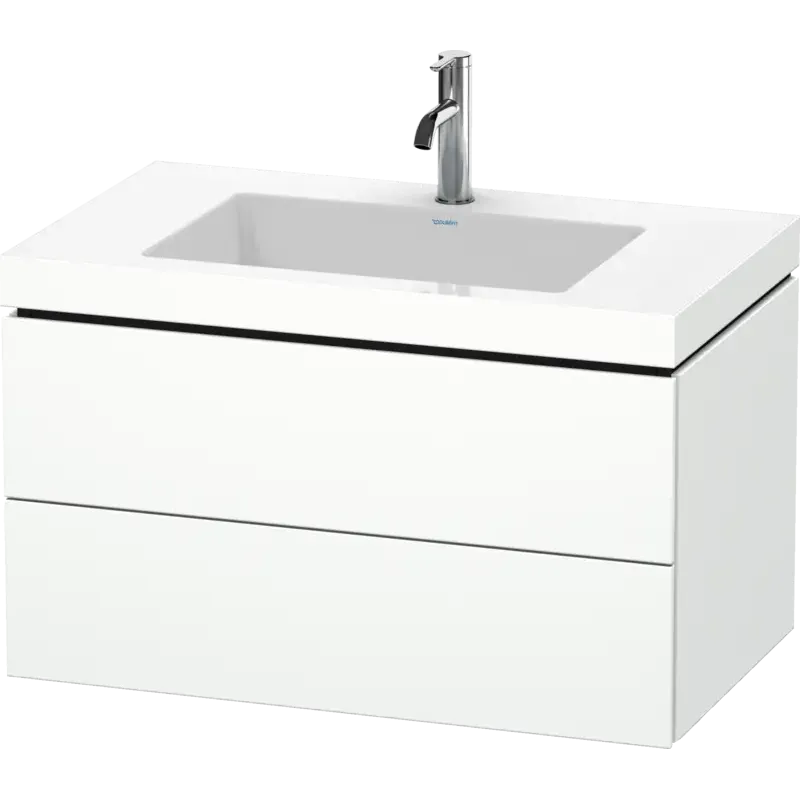 Duravit L-Cube 31" x 20" x 19" White Two Drawer C-Bonded Wall-Mount Vanity Kit (LC6927O1818)
