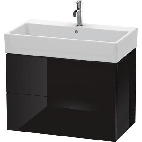 Duravit L-Cube 31" x 21" x 18" Black Two Drawer Wall-Mount Vanity Unit (LC627704040)