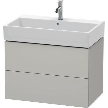 Duravit L-Cube 31" x 21" x 18" Concrete Gray Two Drawer Wall-Mount Vanity Unit (LC627700707)