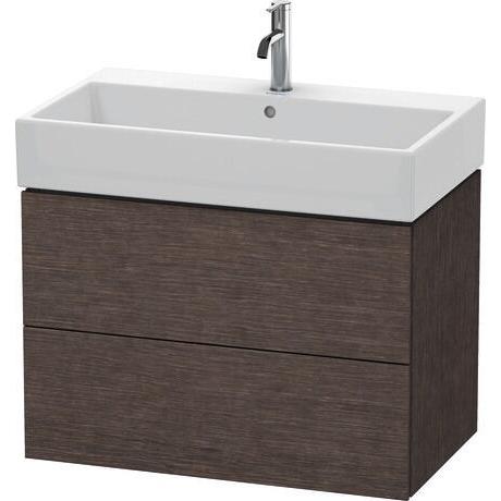Duravit L-Cube 31" x 21" x 18" Dark Brushed Oak Two Drawer Wall-Mount Vanity Unit (LC627707272)