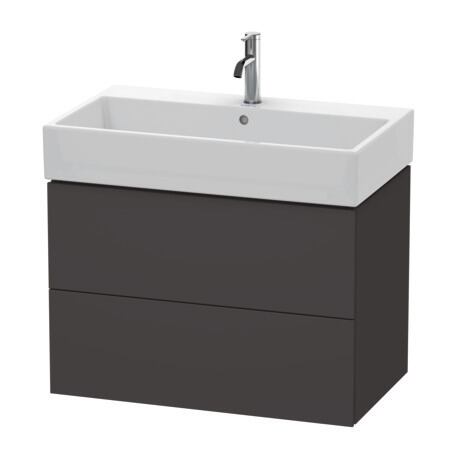 Duravit L-Cube 31" x 21" x 18" Graphite Two Drawer Wall-Mount Vanity Unit (LC627708080)
