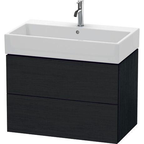 Duravit L-Cube 31" x 21" x 18" Oak Black Two Drawer Wall-Mount Vanity Unit (LC627701616)