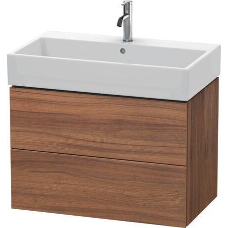 Duravit L-Cube 31" x 21" x 18" Walnut Two Drawer Wall-Mount Vanity Unit (LC627707979)