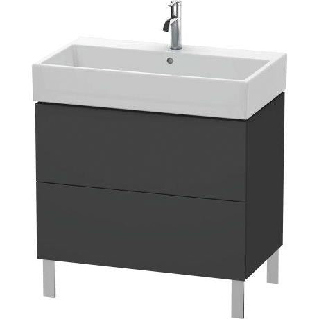Duravit L-Cube 31" x 23" x 18" Graphite Two Drawer Floorstanding Vanity Unit (LC677704949)