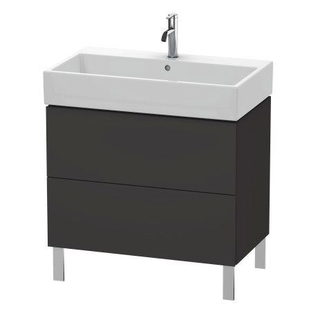 Duravit L-Cube 31" x 23" x 18" Graphite Two Drawer Floorstanding Vanity Unit (LC677708080)