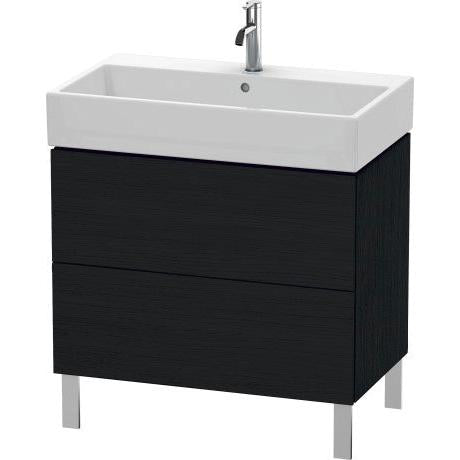 Duravit L-Cube 31" x 23" x 18" Oak Black Two Drawer Floorstanding Vanity Unit (LC677701616)