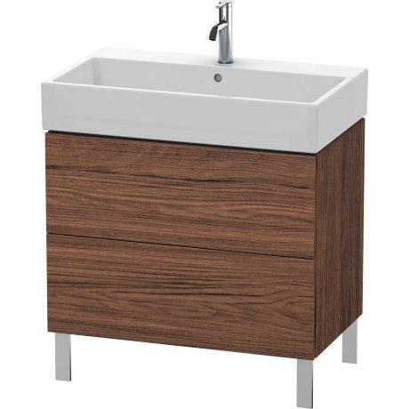 Duravit L-Cube 31" x 23" x 18" Walnut Dark Two Drawer Floorstanding Vanity Unit (LC677702121)