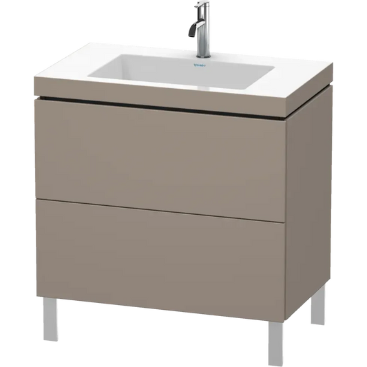 Duravit L-Cube 31" x 27" x 19" Basalt Two Drawer C-Bonded Floorstanding Vanity Kit (LC6937O4343)