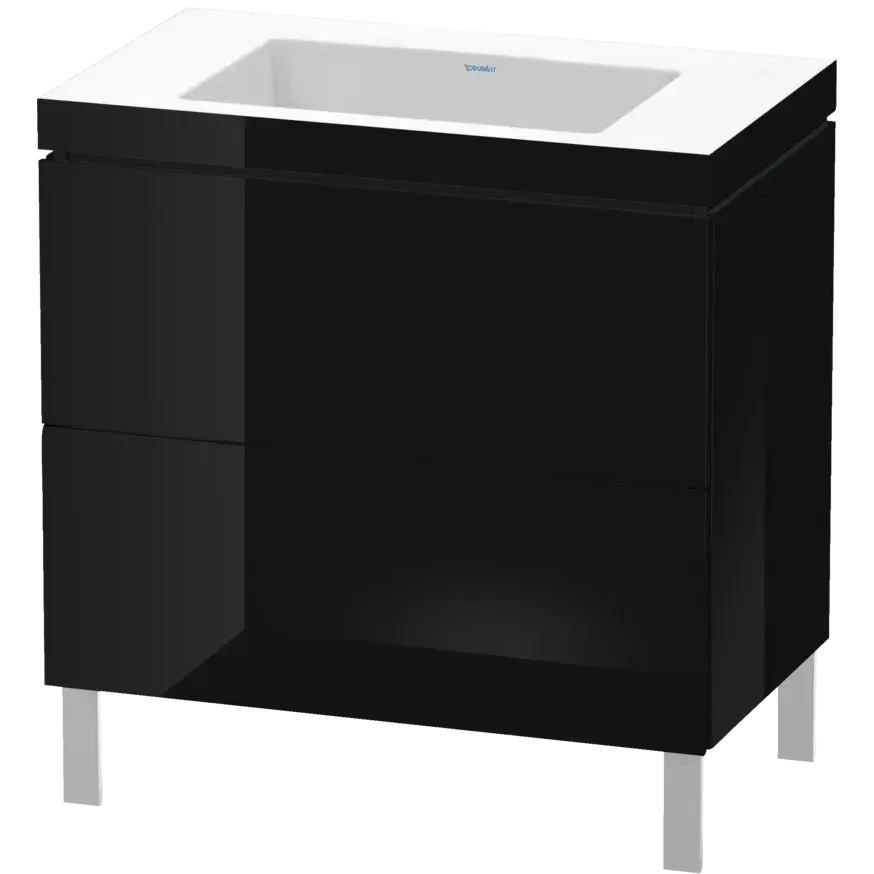 Duravit L-Cube 31" x 27" x 19" Black Two Drawer C-Bonded Floorstanding Vanity Kit (LC6937N4040)