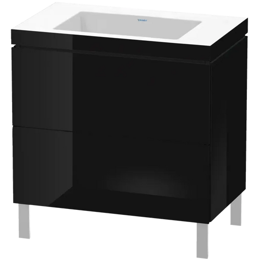 Duravit L-Cube 31" x 27" x 19" Black Two Drawer C-Bonded Floorstanding Vanity Kit (LC6937N4040)
