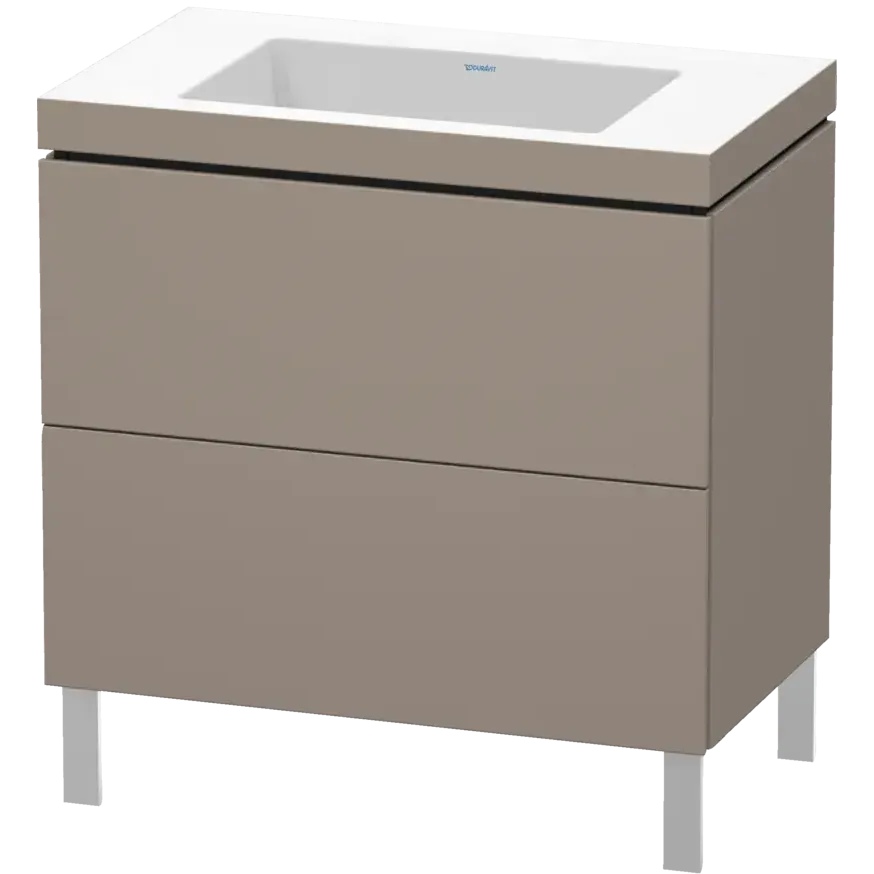 Duravit L-Cube 31" x 27" x 19" Brushed Oak Two Drawer C-Bonded Floorstanding Vanity Kit (LC6937N1212)