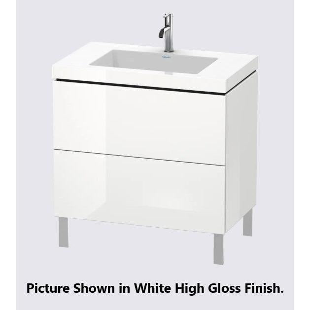 Duravit L-Cube 31" x 27" x 19" Chestnut Dark Two Drawer C-Bonded Floorstanding Vanity Kit (LC6937O5353)