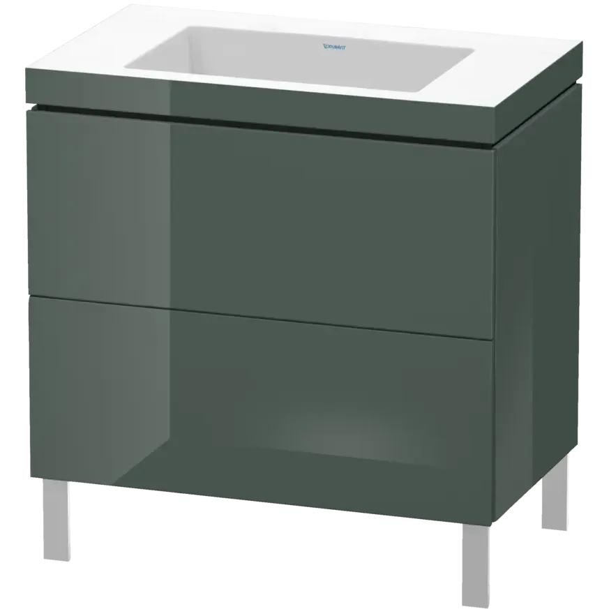 Duravit L-Cube 31" x 27" x 19" Dolomite Gray Two Drawer C-Bonded Floorstanding Vanity Kit (LC6937N3838)