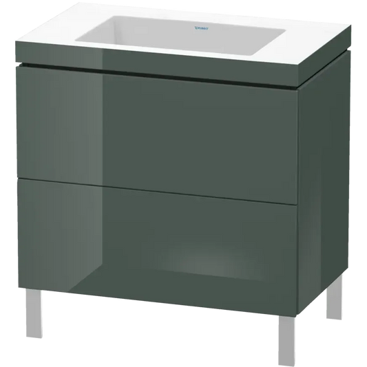 Duravit L-Cube 31" x 27" x 19" Dolomite Gray Two Drawer C-Bonded Floorstanding Vanity Kit (LC6937N3838)